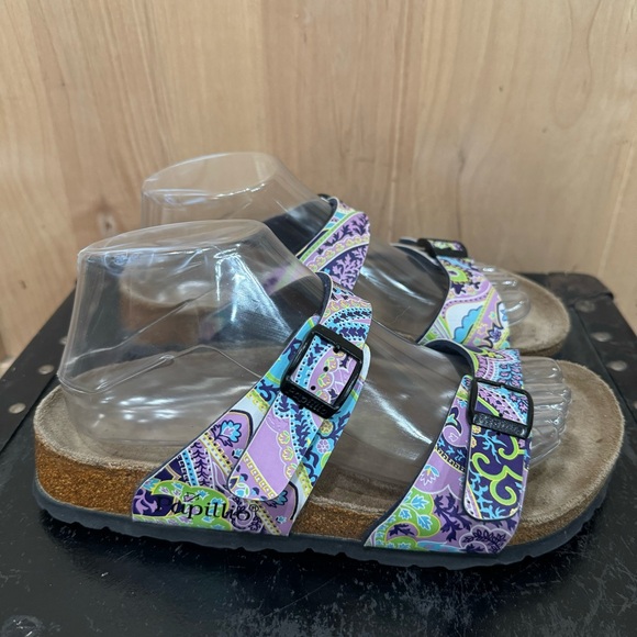 Birkenstock Papillio Sydney Sandals Size 6 Blue Purple Paisley Floral Shoes - Picture 9 of 16